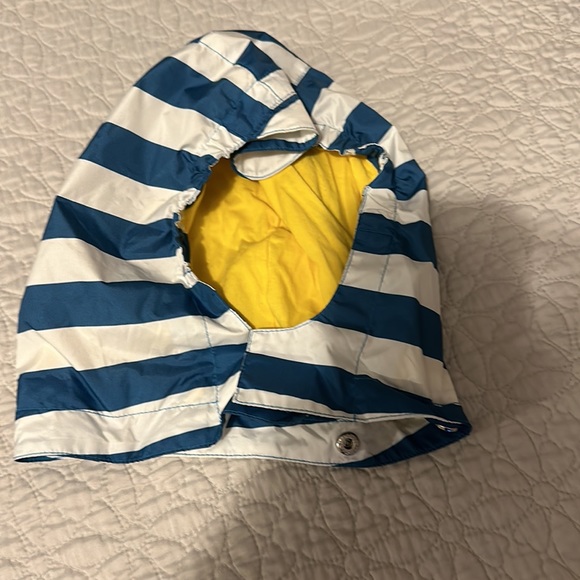 USED-Hooded Jackets Striped Cotton Lined Windbreaker Rain Coat Blue 6-7 - Picture 4 of 7